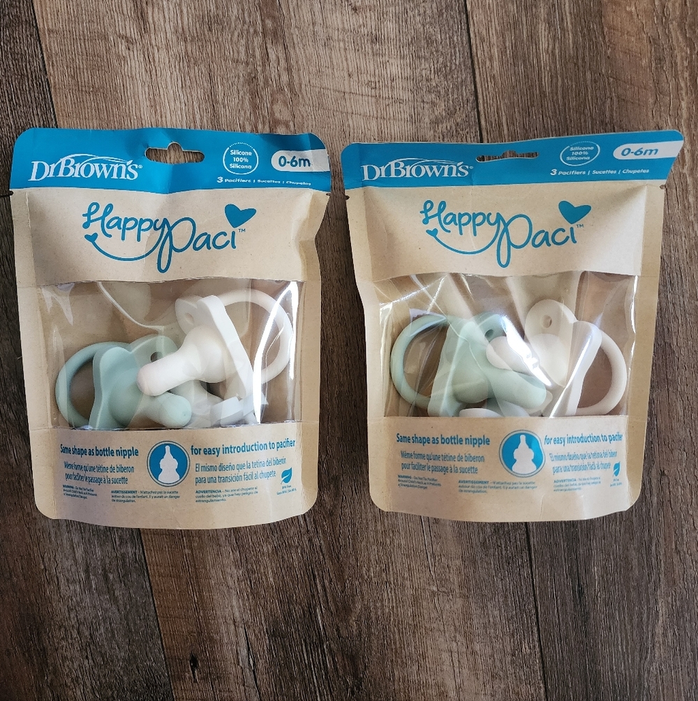7 Dr. Brown's HappyPaci Pacifiers NWT